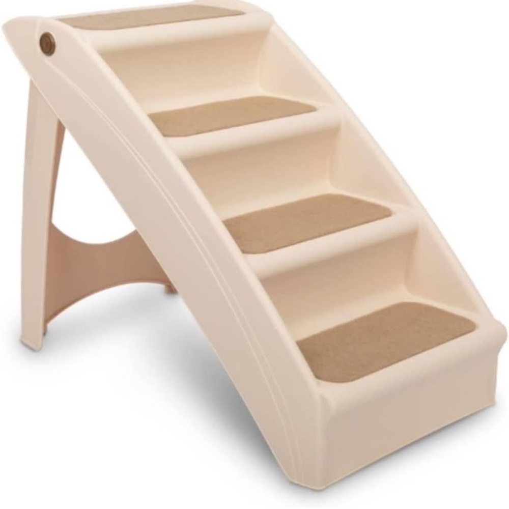 Cream Pet Steps with Tan Treads